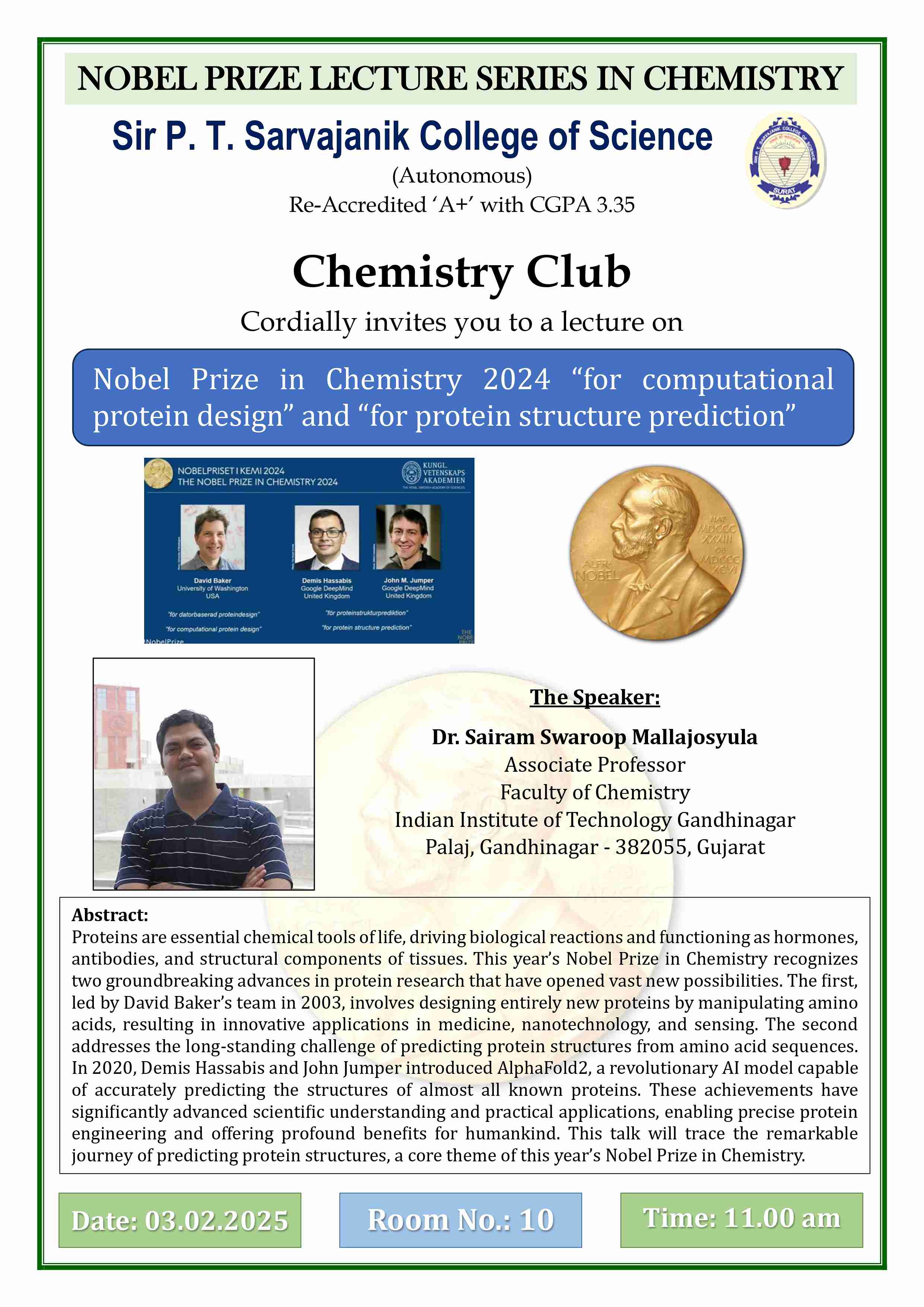 Nobel Prize in Chemistry 2024 “for computational protein design” and “for protein structure predicti